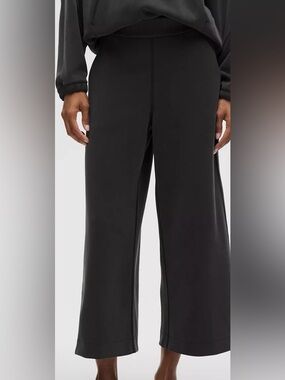 Lululemon Black Stretch Cropped Leggings waist is 16 inches